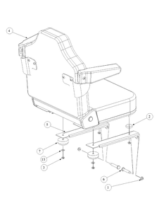 Seat Assembly Diagram and Parts List for M60-KH 53AB5BAX150-25-HP Cub Cadet Lawn Tractor
